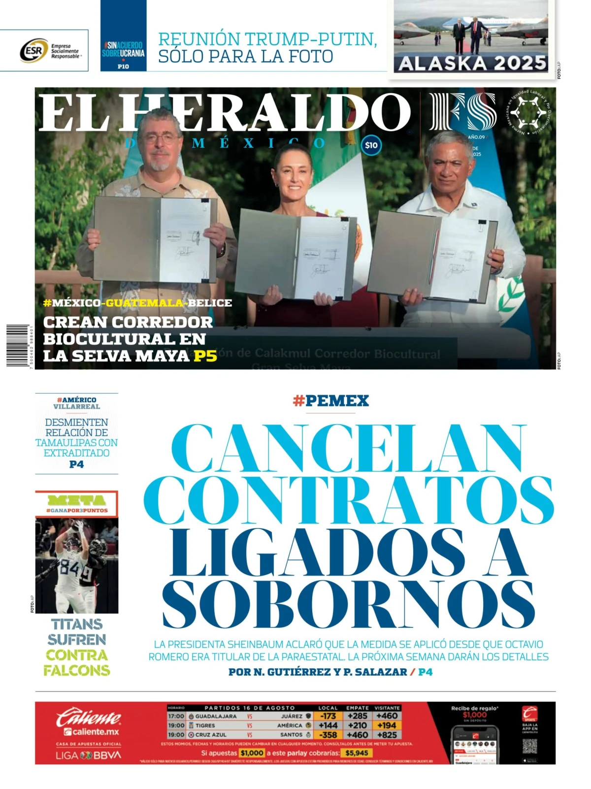 Portada de El Heraldo de Mexico