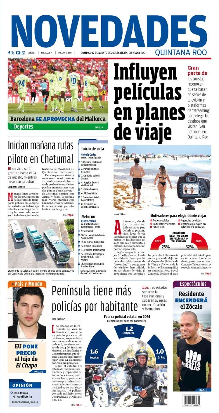 Portada de Novedades Quintana Roo