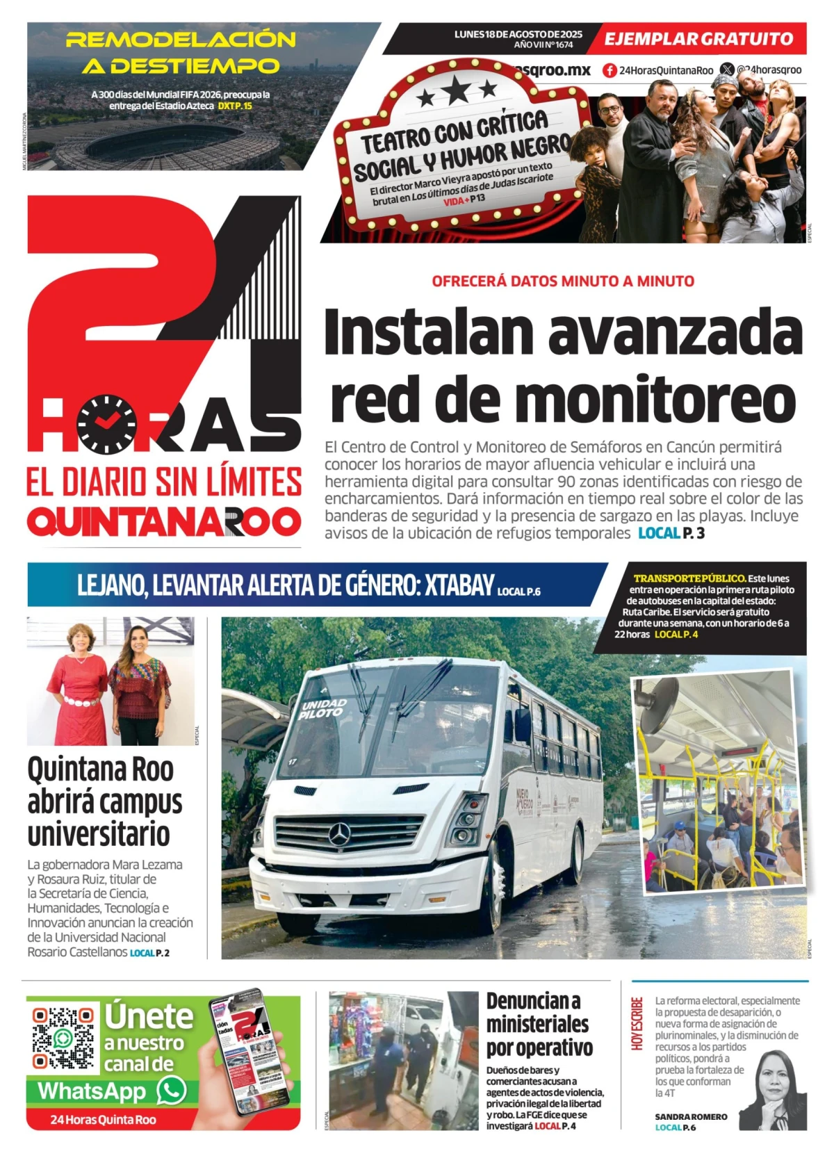 Portada de 24 Horas Quintana Roo