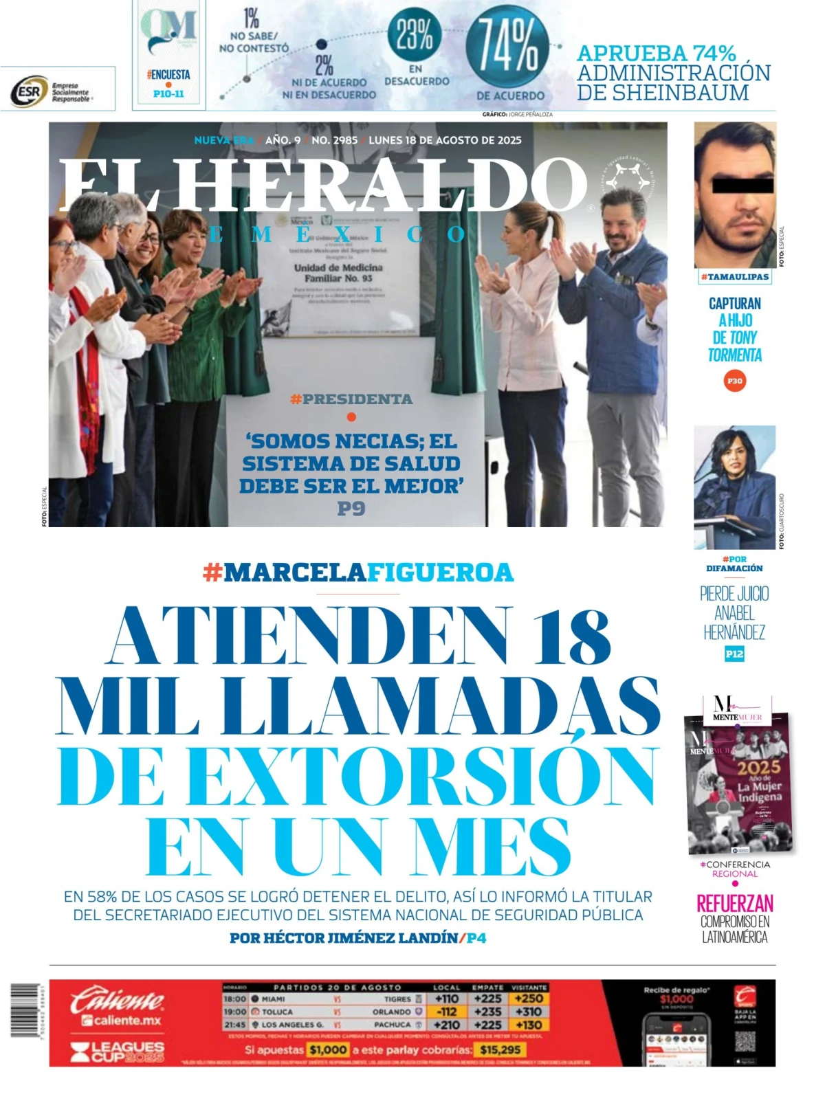 Portada de El Heraldo de Mexico