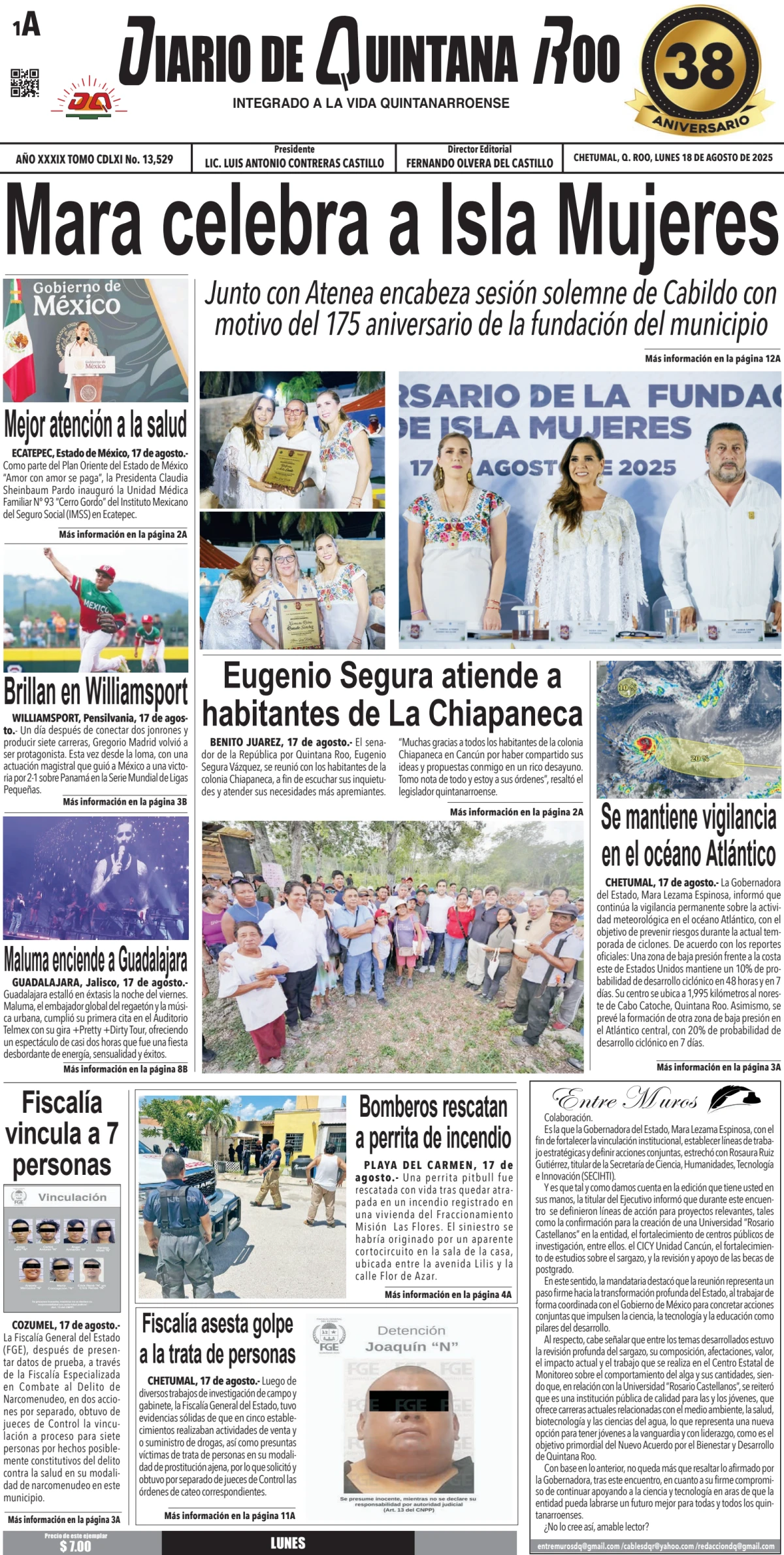 Portada de Diario de Quintana Roo (portada)