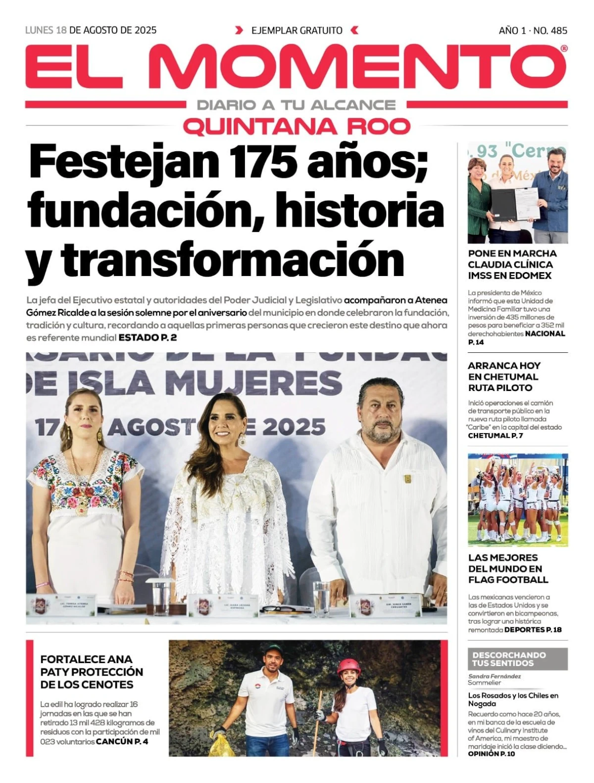 Portada de El Momento Quintana Roo