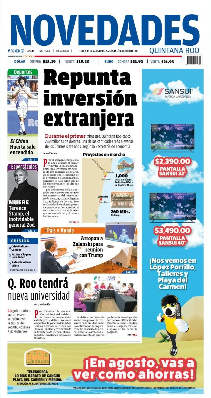 Portada de Novedades Quintana Roo