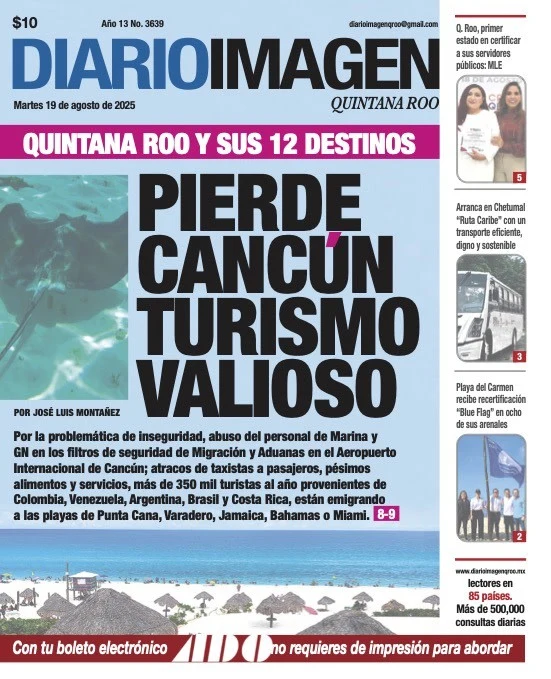 Portada de Diario Imagen Quintana Roo