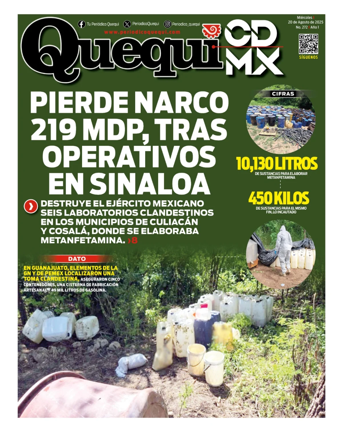 Portada de Quequi CDMX del miércoles, 20 de agosto de 2025