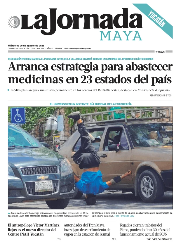 Portada de La Jornada Maya Yucatán del miércoles, 20 de agosto de 2025