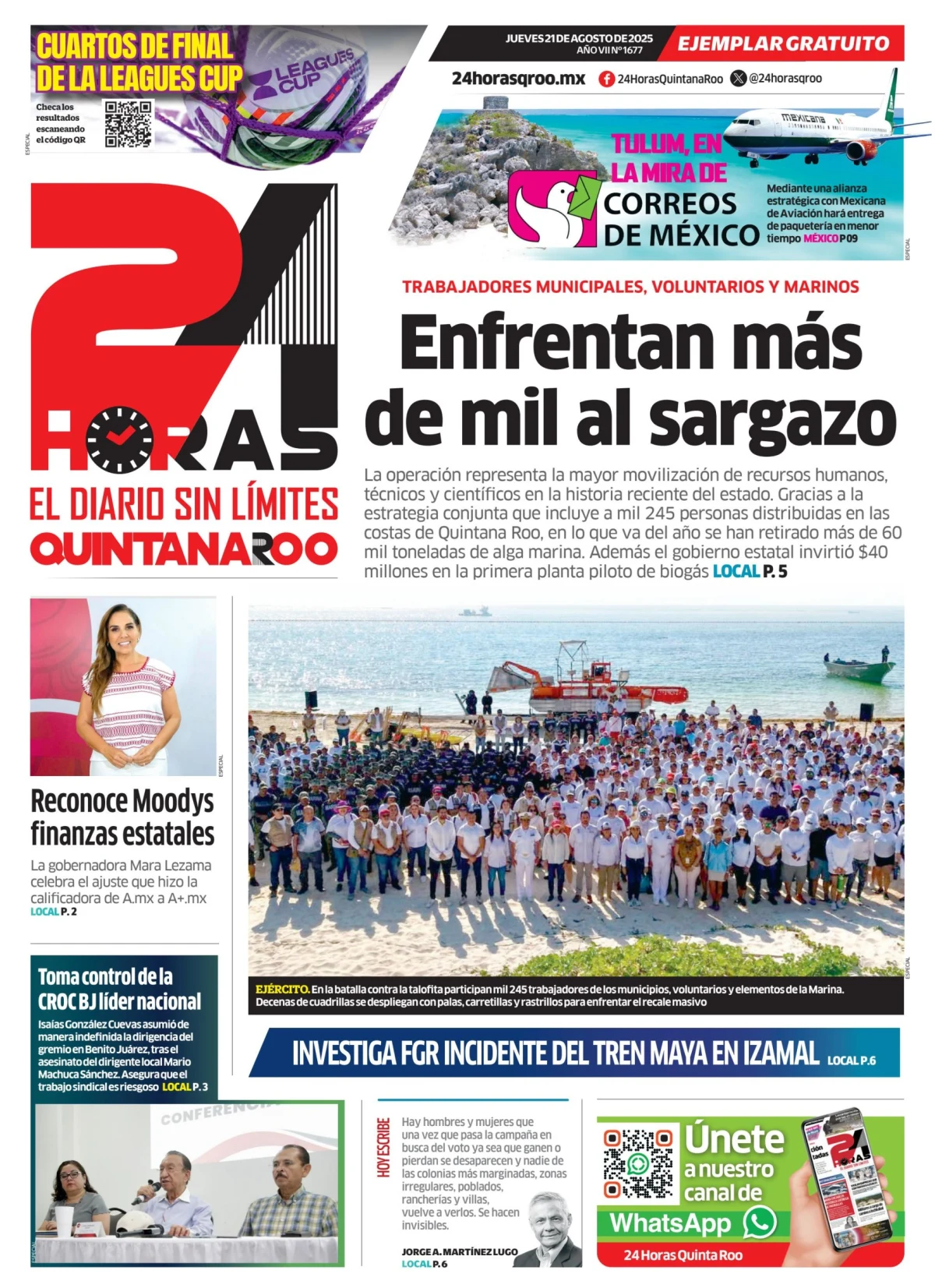 Portada de 24 Horas Quintana Roo