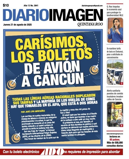 Portada de Diario Imagen Quintana Roo