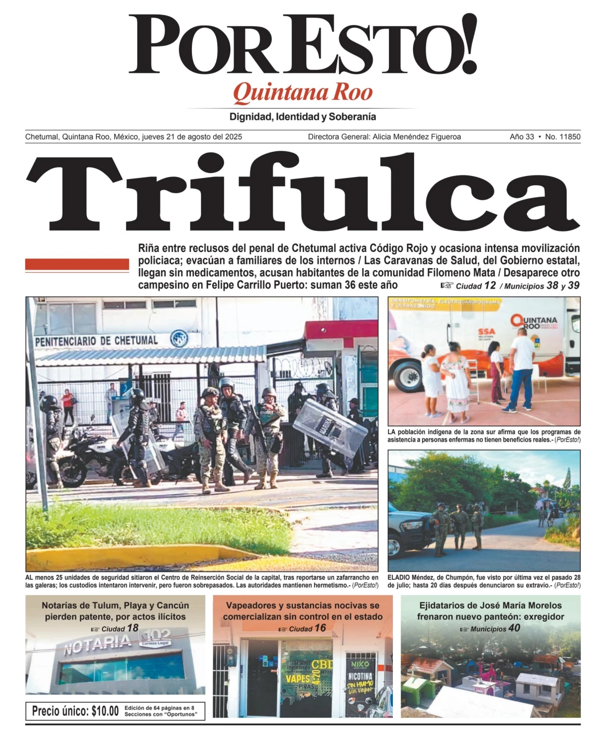 Portada de Por Esto (quintana Roo Chetumal)