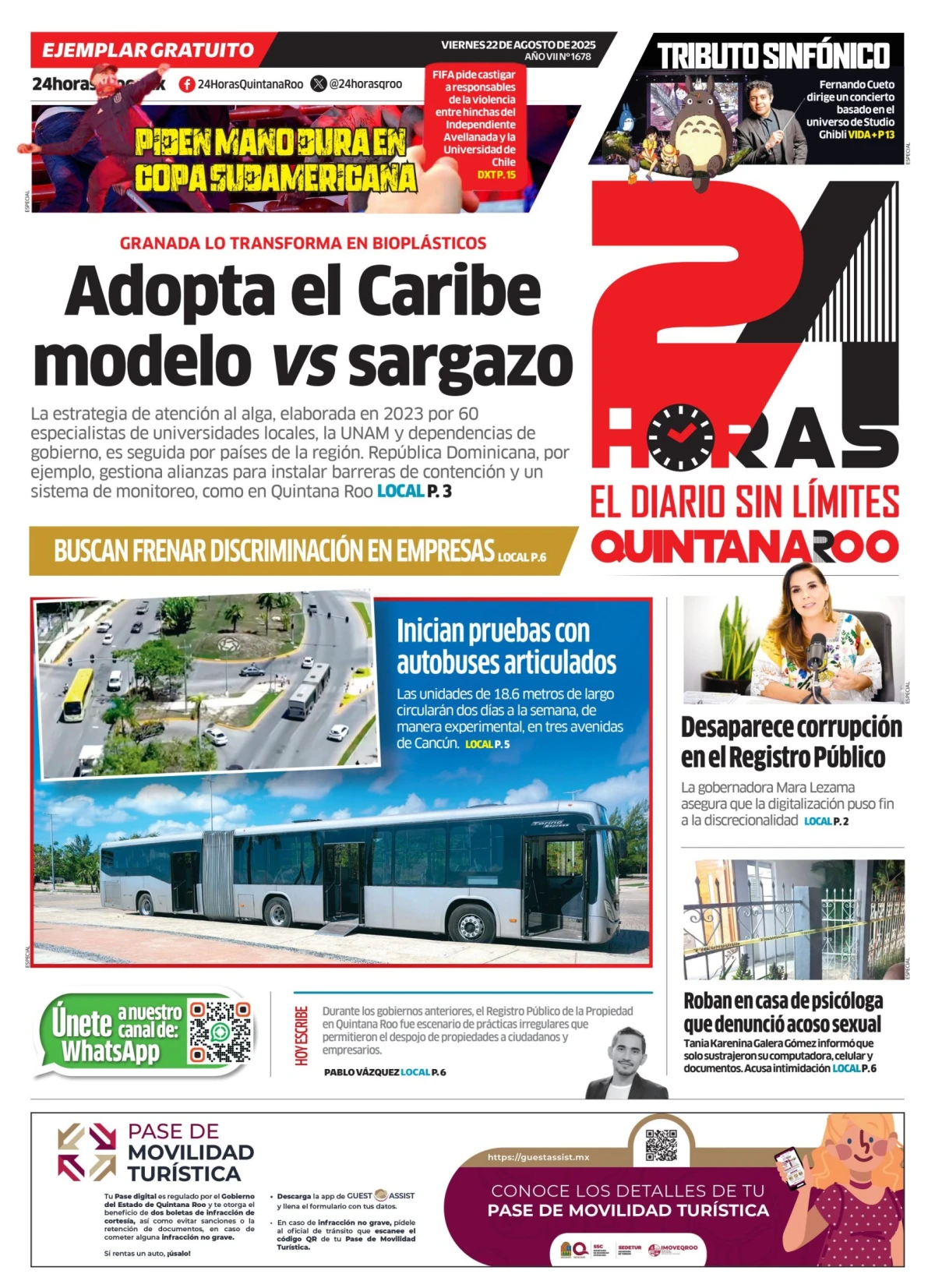 Portada de 24 Horas Quintana Roo