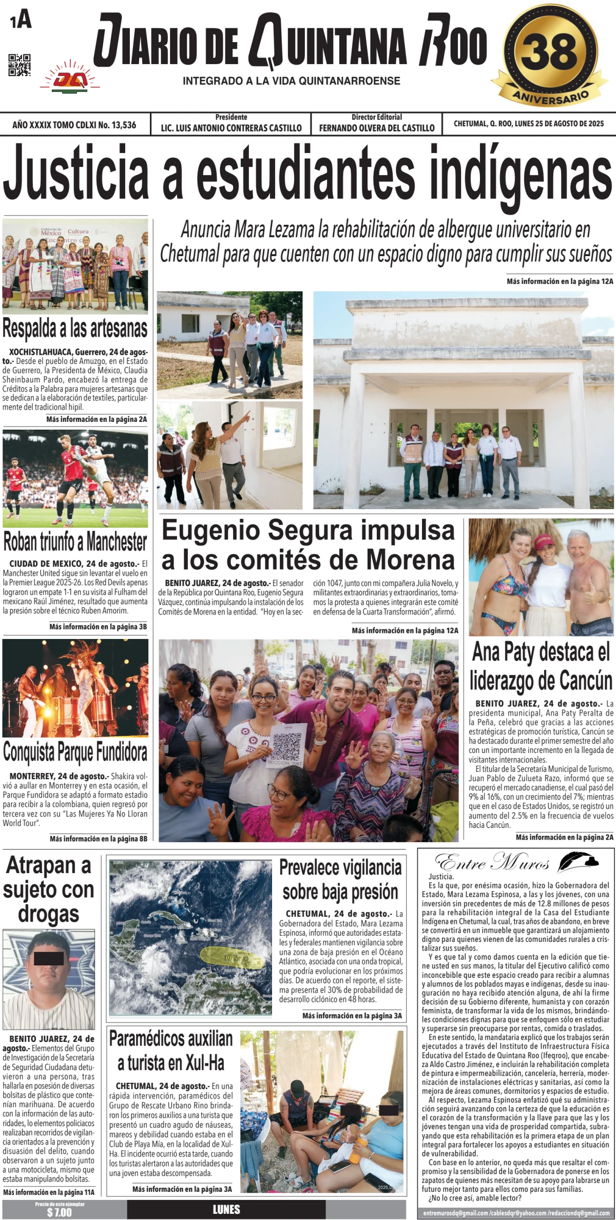 Portada de Diario de Quintana Roo (portada)