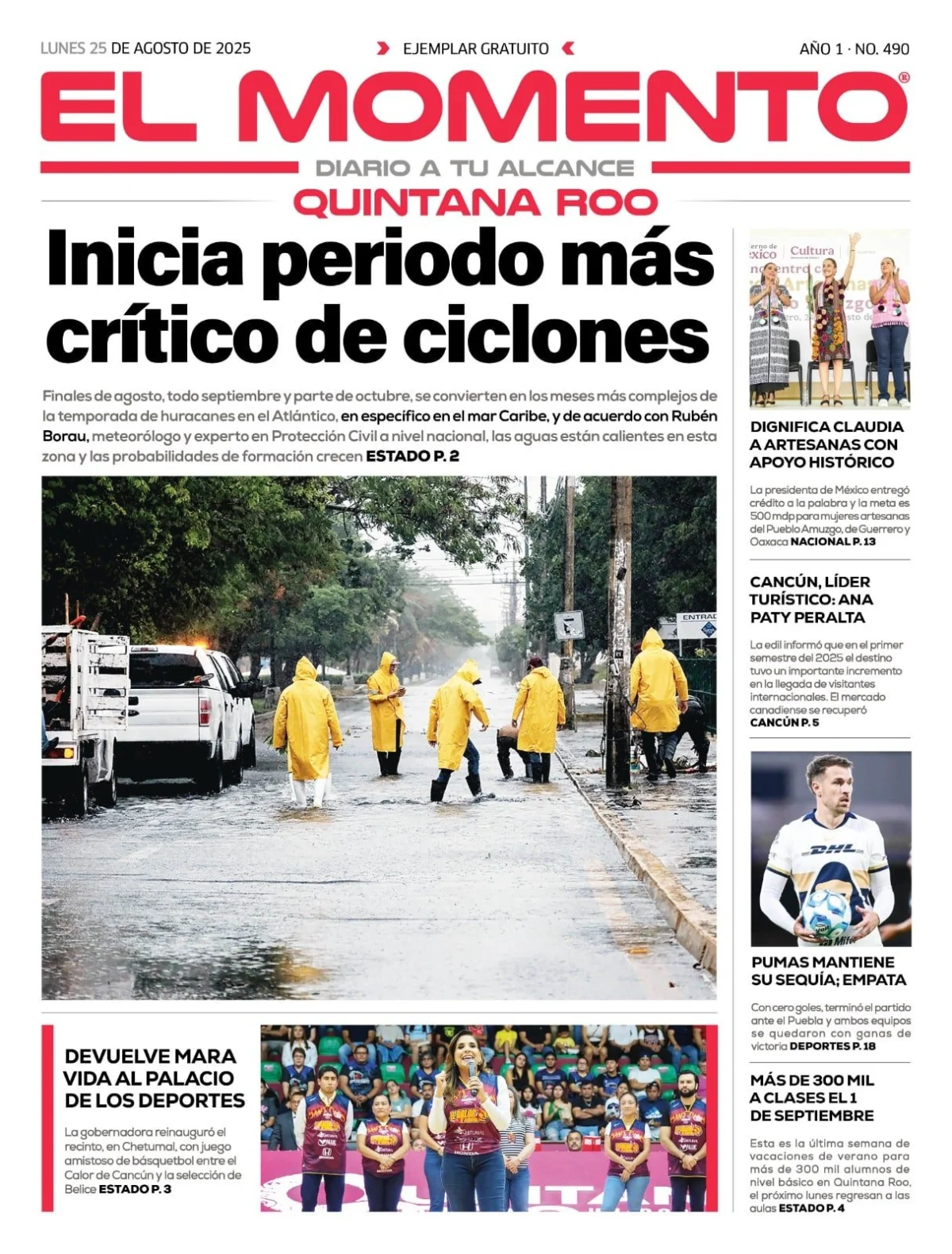 Portada de El Momento Quintana Roo