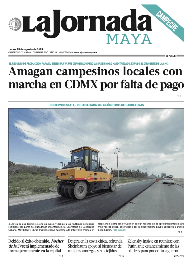 Portada de La Jornada Maya Campeche