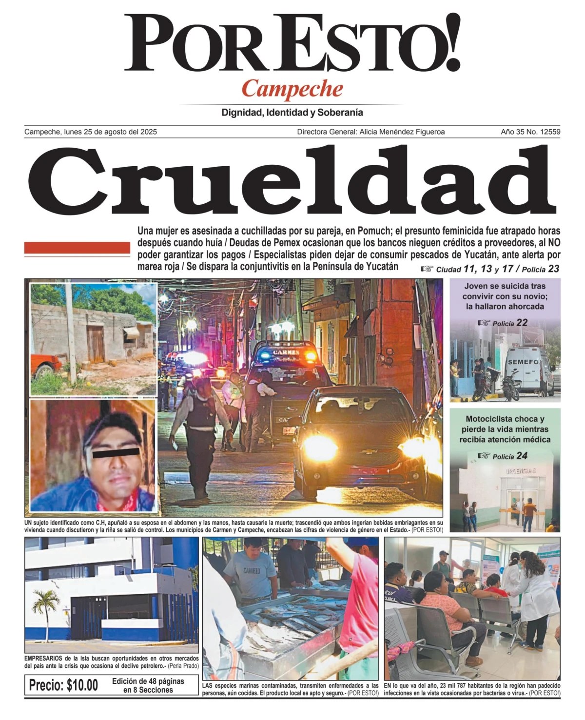 Portada de Por Esto (campeche) del lunes, 25 de agosto de 2025