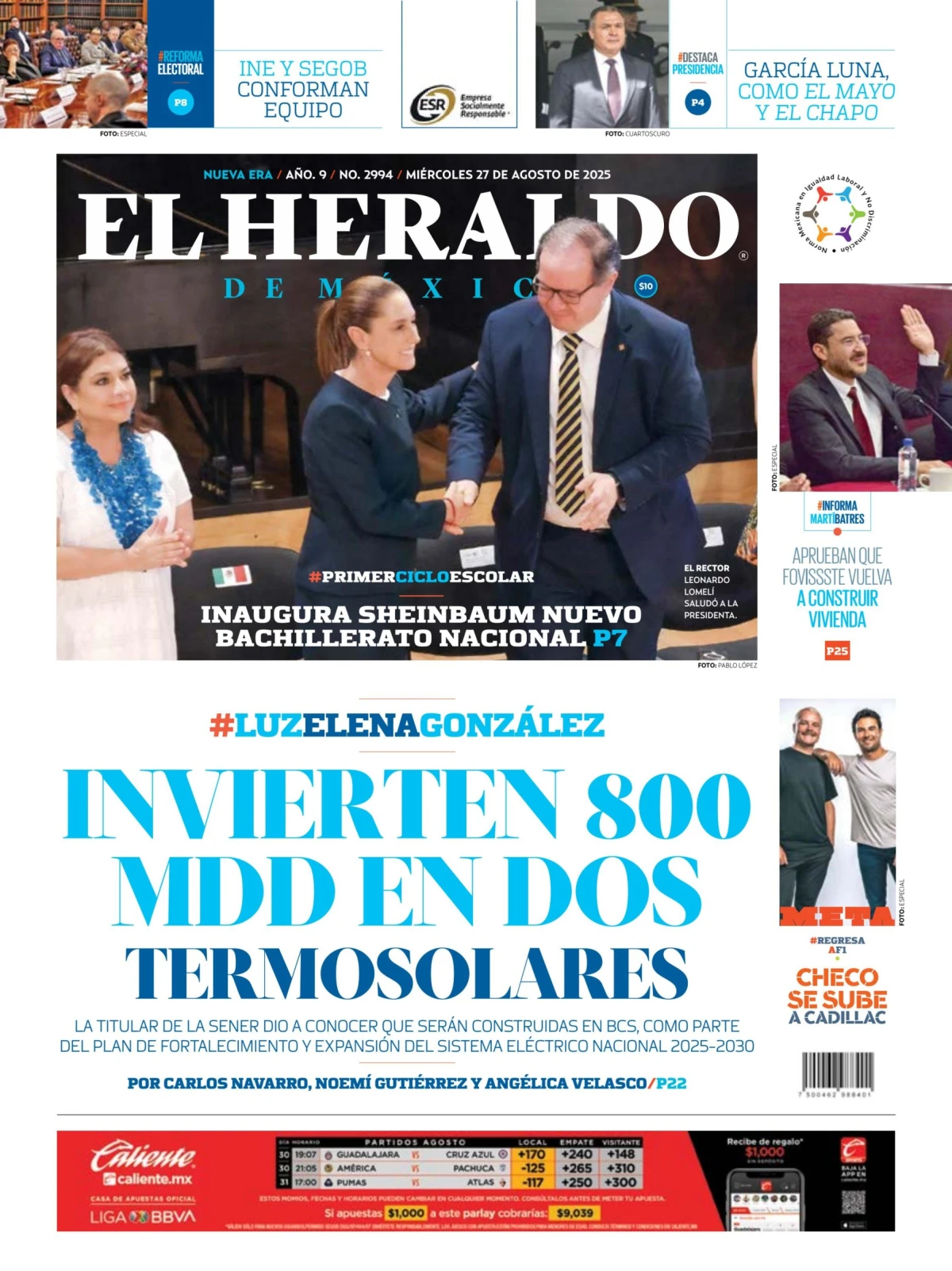 Portada de El Heraldo de Mexico
