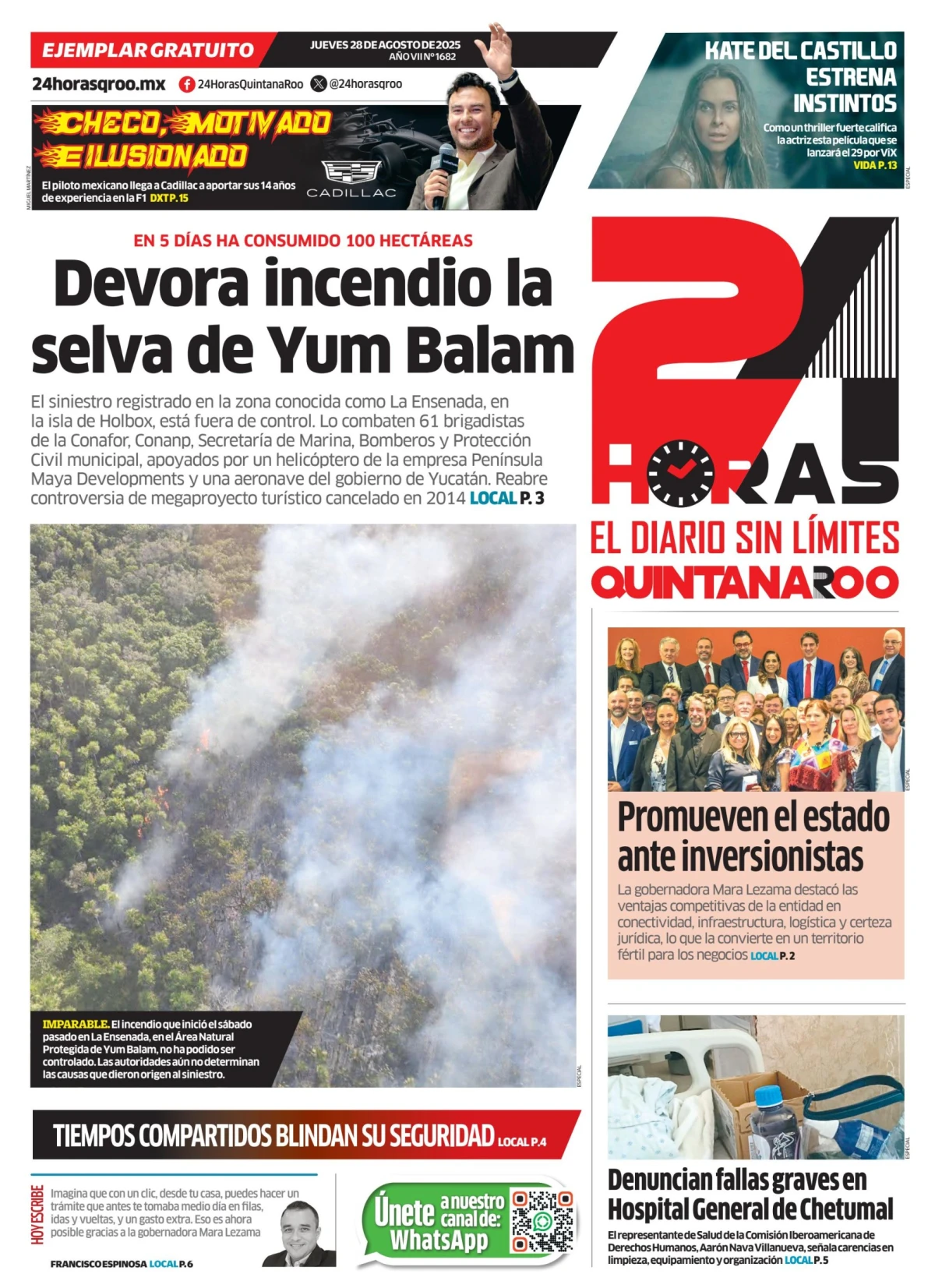 Portada de 24 Horas Quintana Roo