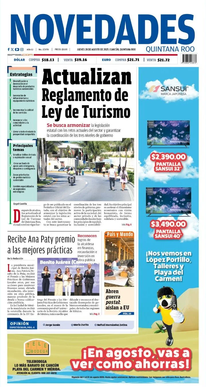 Portada de Novedades Quintana Roo