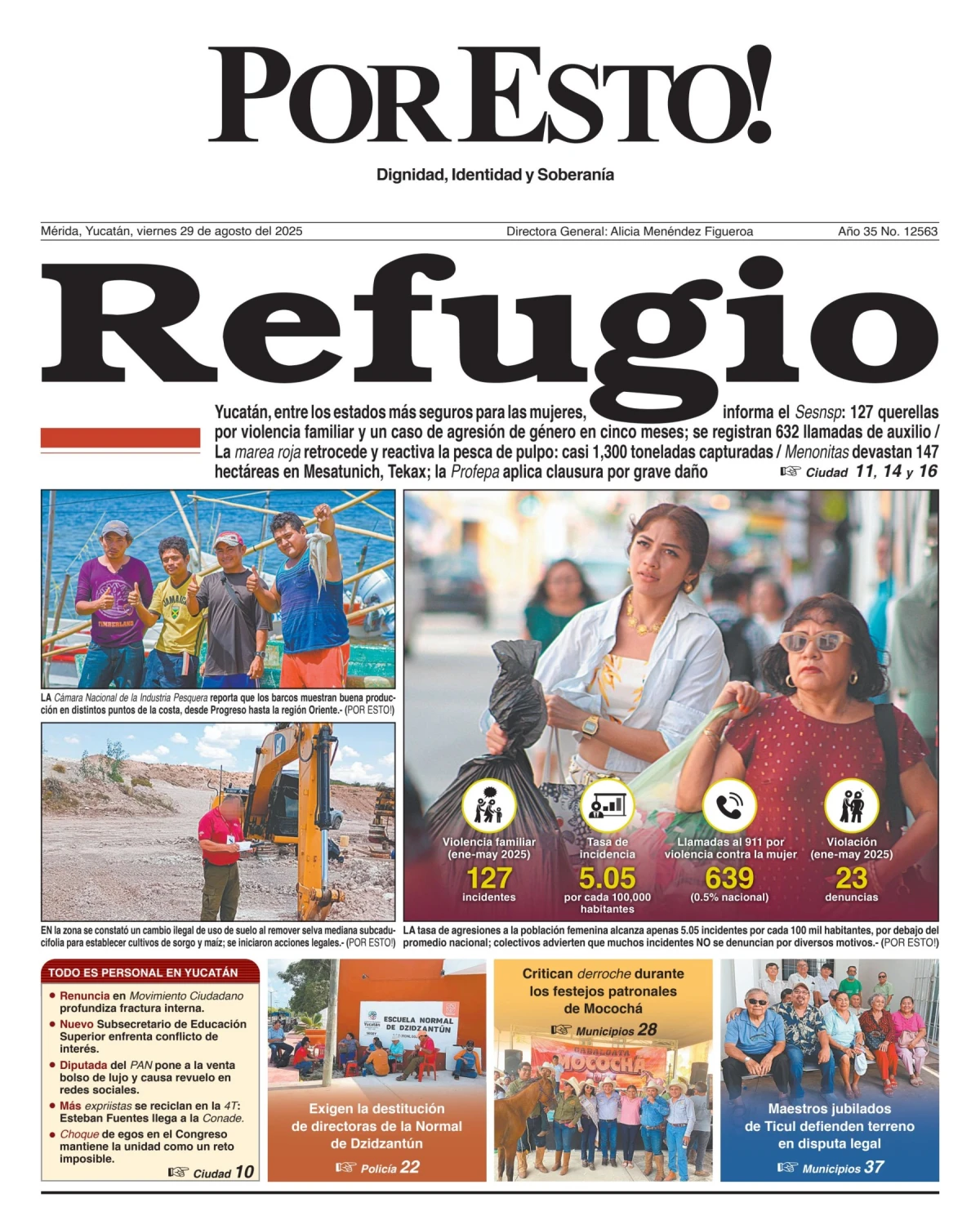 Portada de Por Esto (merida, Yucatan) del viernes, 29 de agosto de 2025