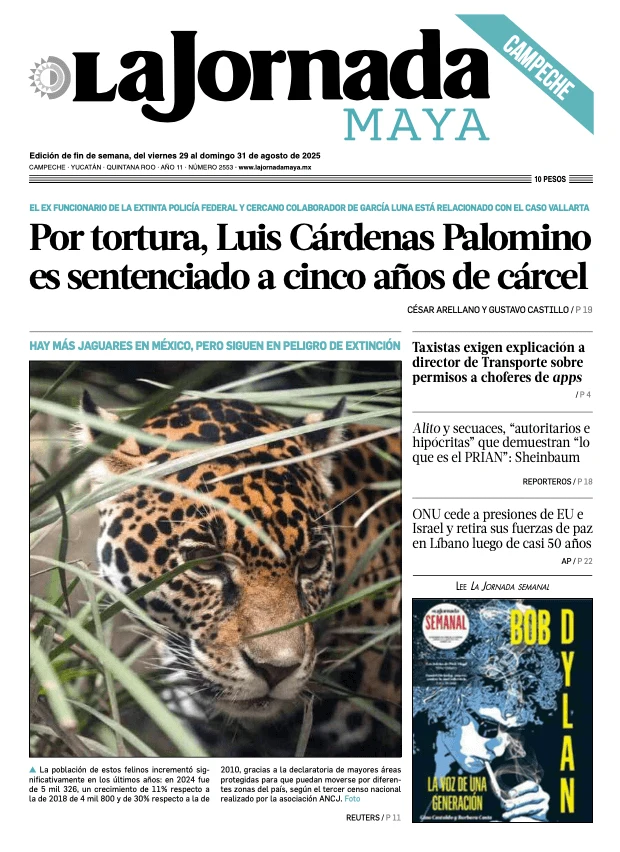 Portada de La Jornada Maya Campeche del viernes, 29 de agosto de 2025