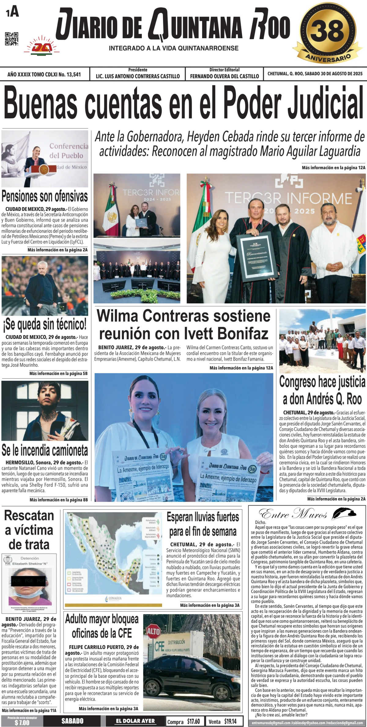 Portada de Diario de Quintana Roo (portada)