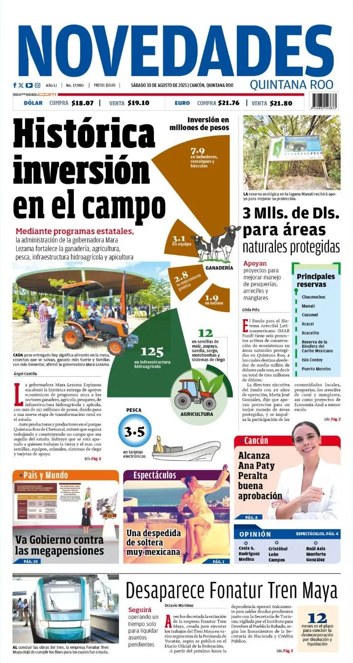 Portada de Novedades Quintana Roo