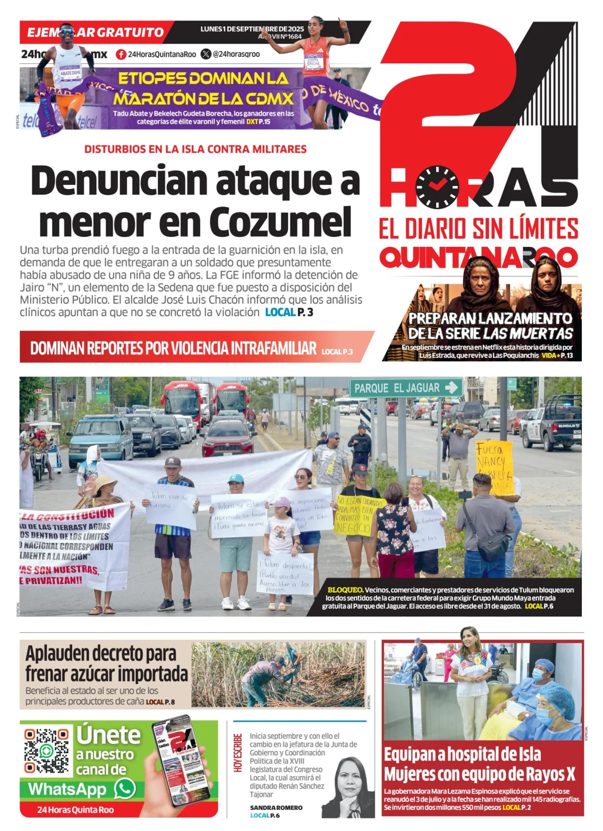 Portada de 24 Horas Quintana Roo