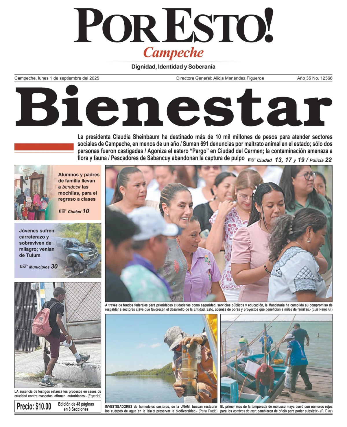 Portada de Por Esto (campeche) del lunes, 1 de septiembre de 2025