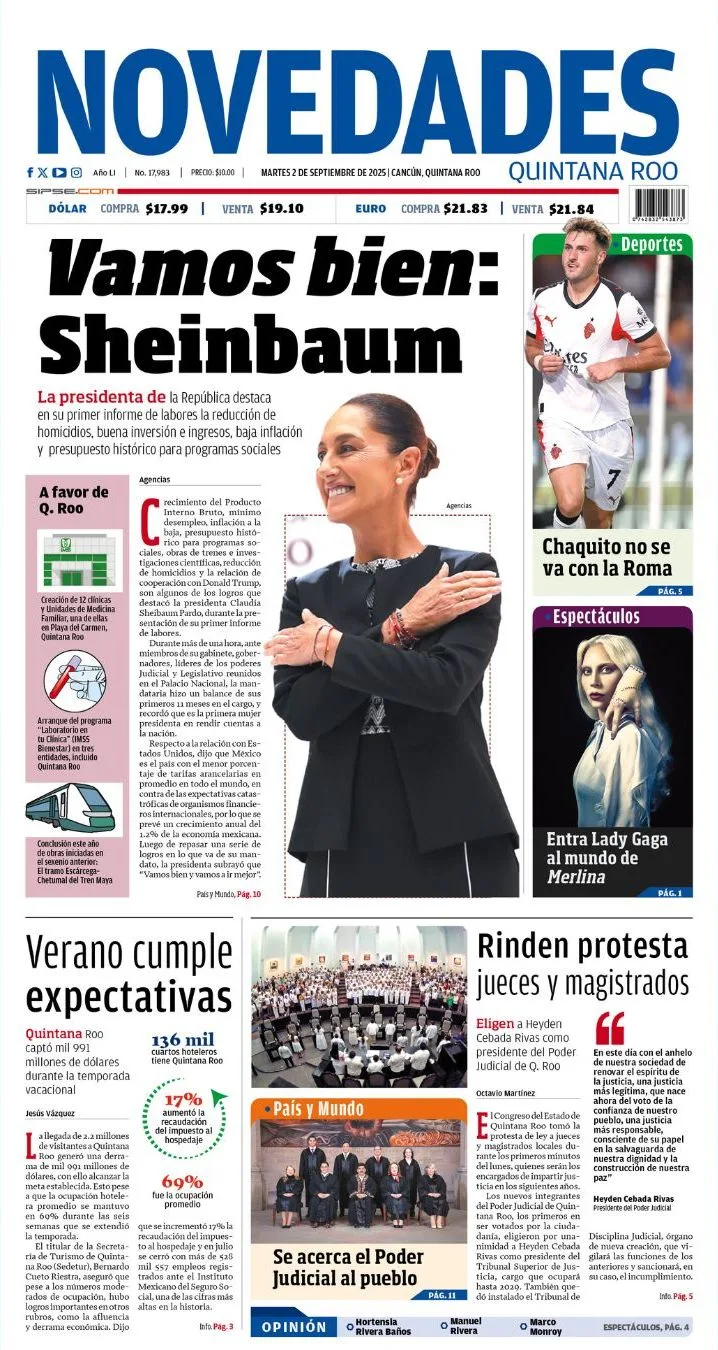 Portada de Novedades Quintana Roo