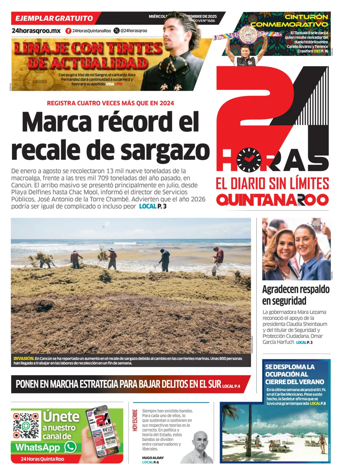 Portada de 24 Horas Quintana Roo