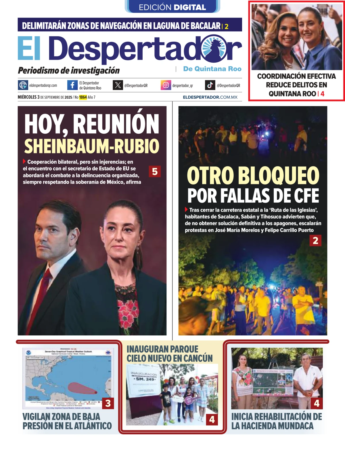 Portada de El Despertador de Quintana Roo