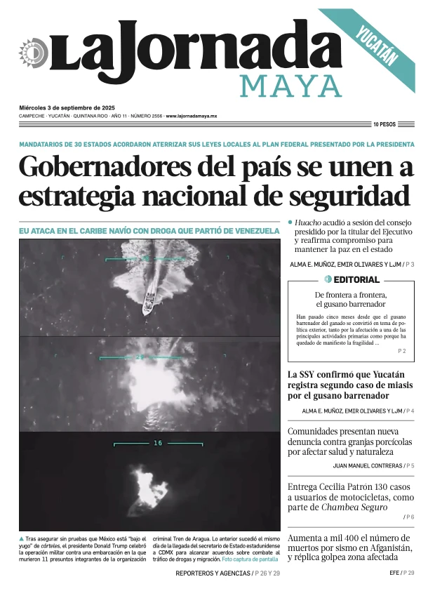 Portada de La Jornada Maya Yucatán