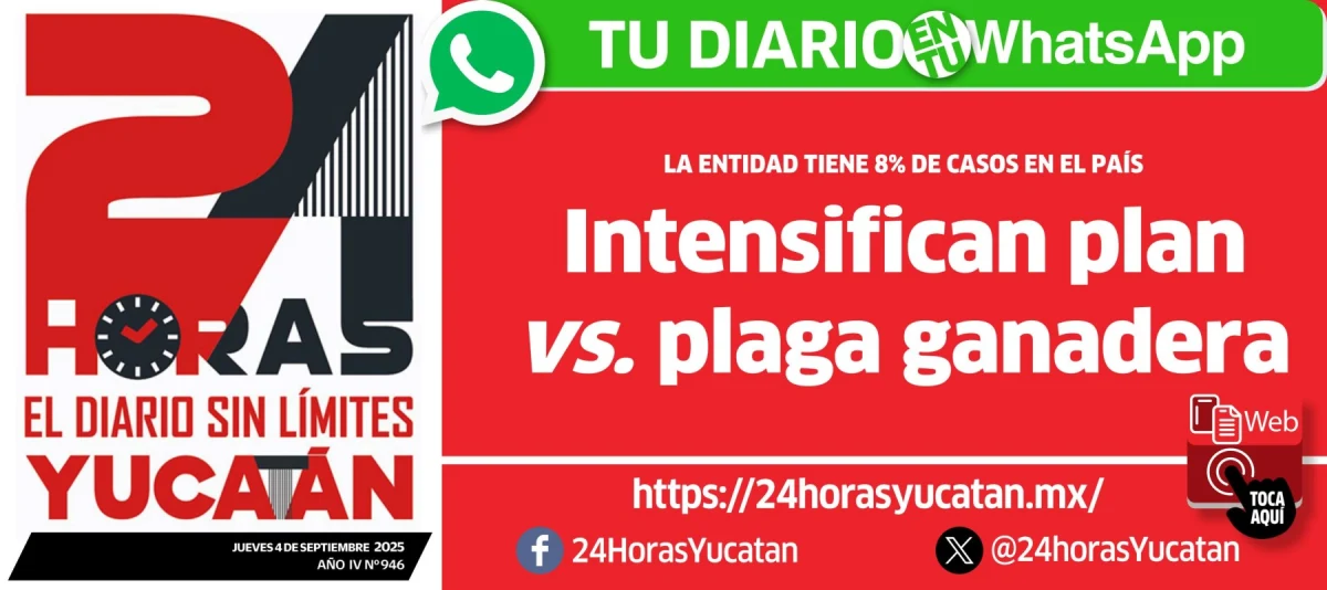 Portada de 24 Horas Yucatan del jueves, 4 de septiembre de 2025