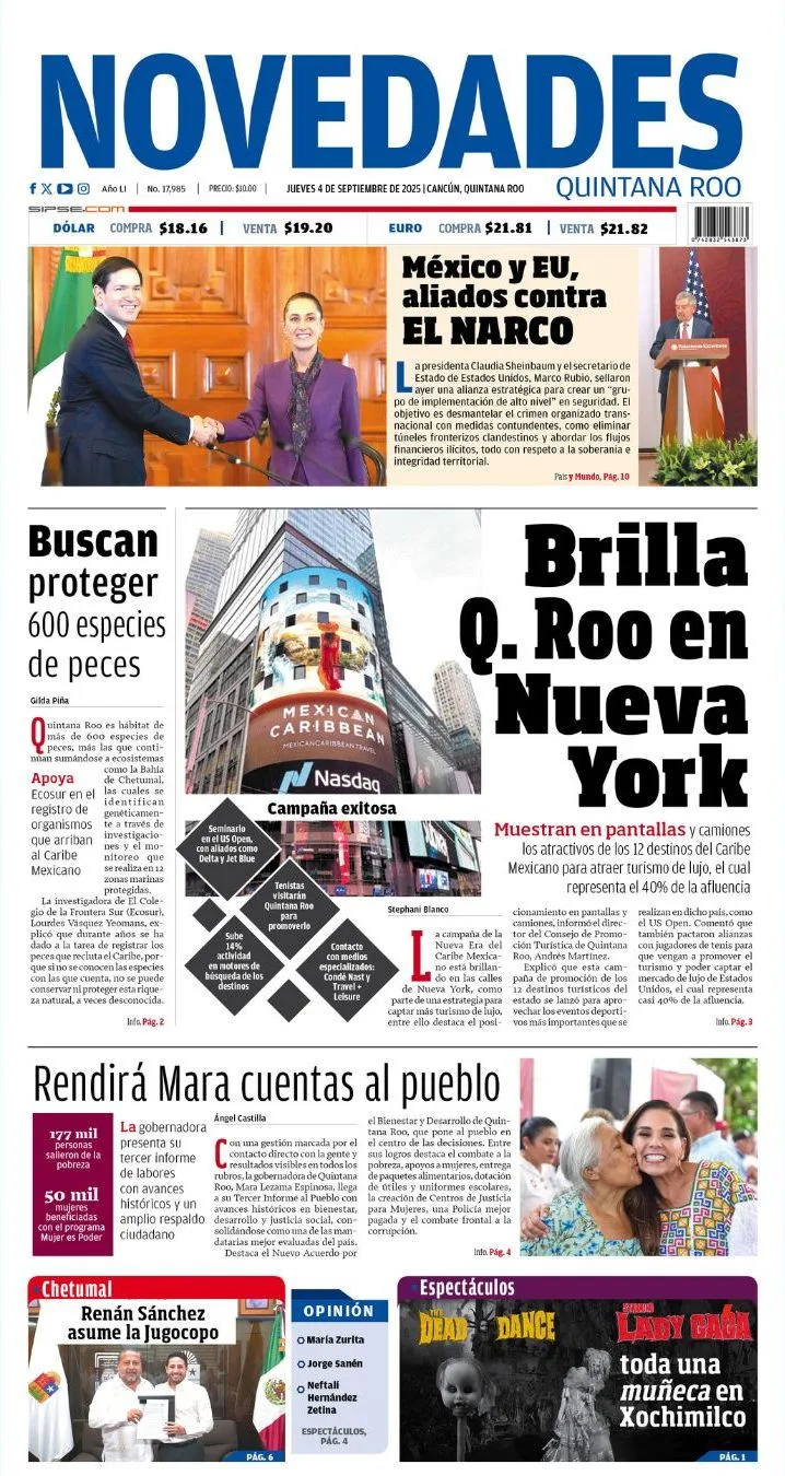 Portada de Novedades Quintana Roo