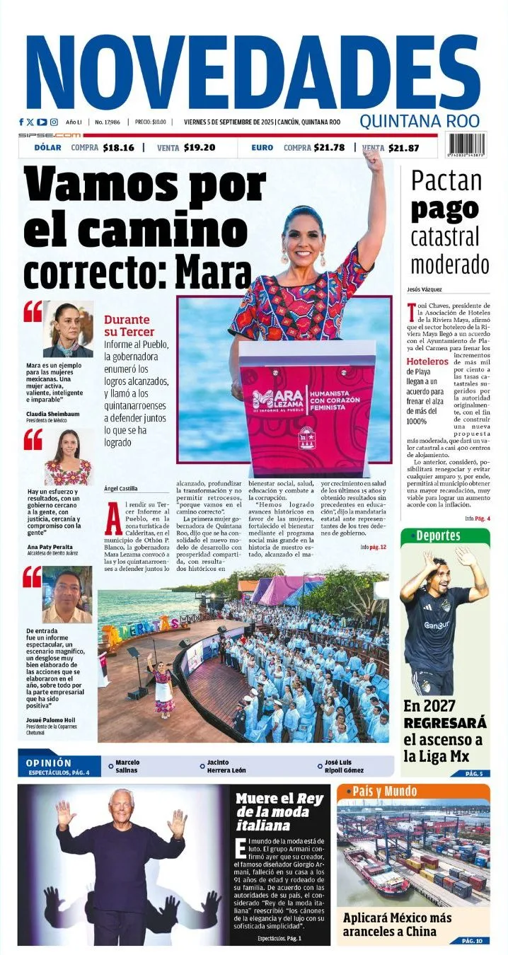 Portada de Novedades Quintana Roo
