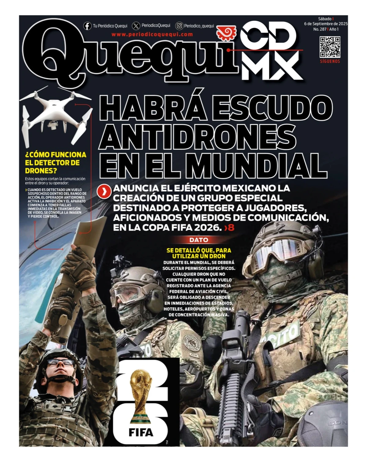 Portada de Quequi CDMX del sábado, 6 de septiembre de 2025