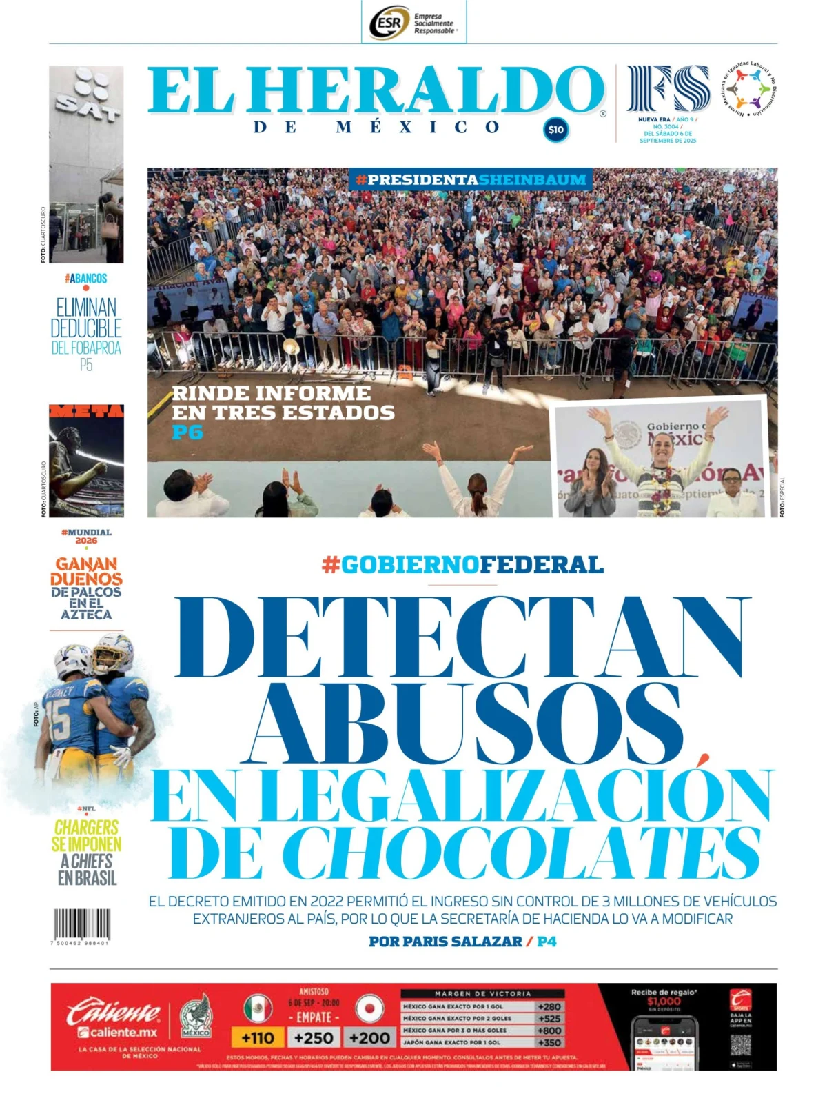Portada de El Heraldo de Mexico