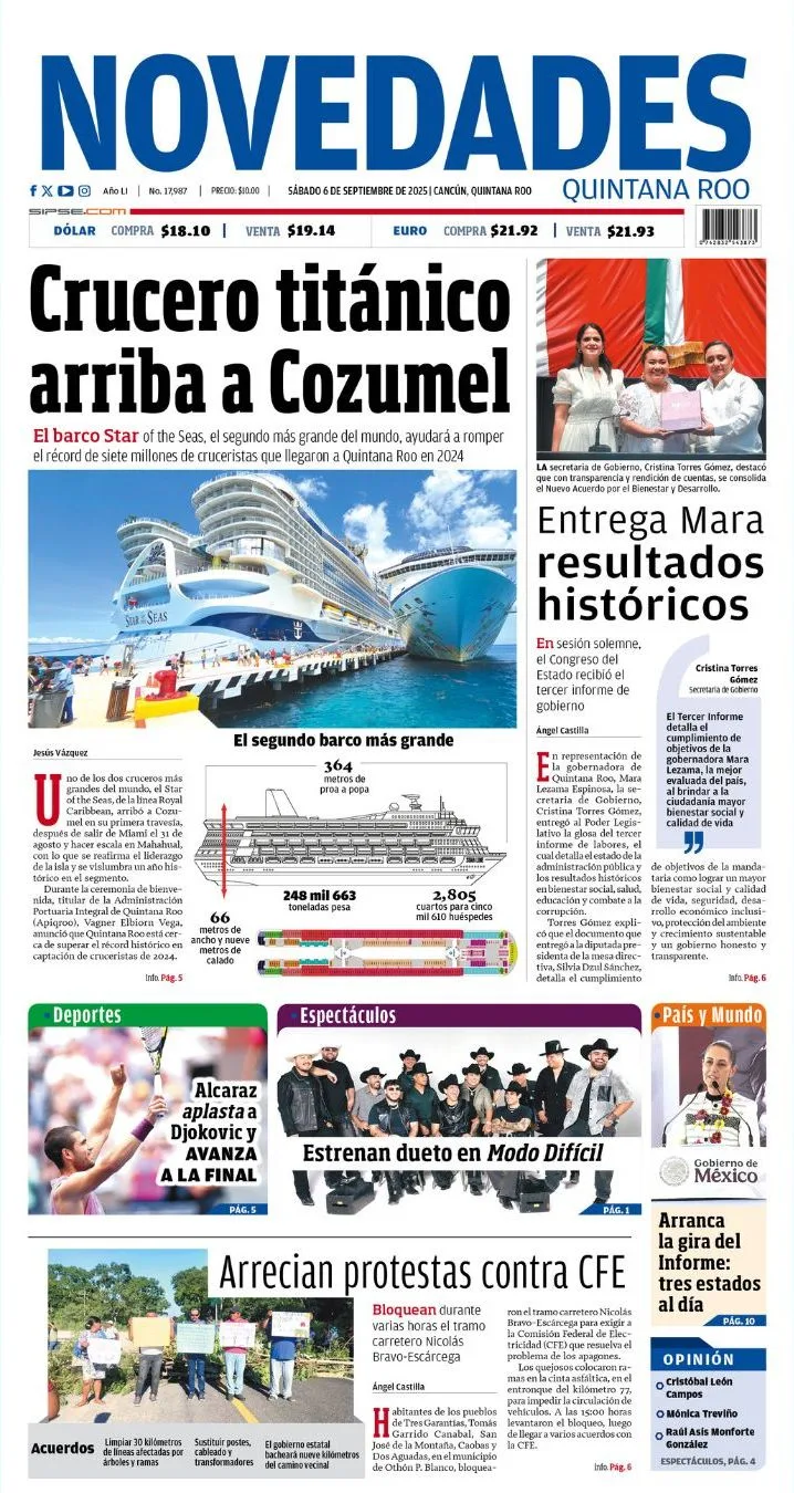 Portada de Novedades Quintana Roo