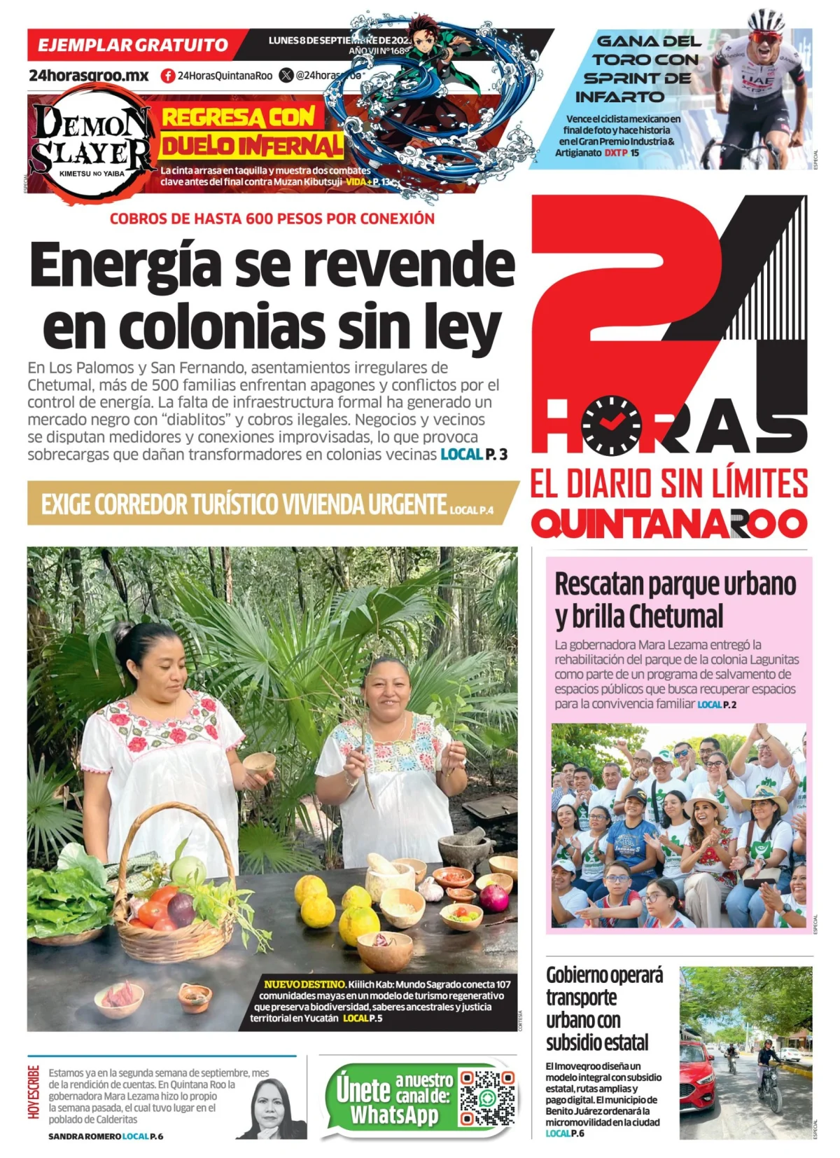 Portada de 24 Horas Quintana Roo