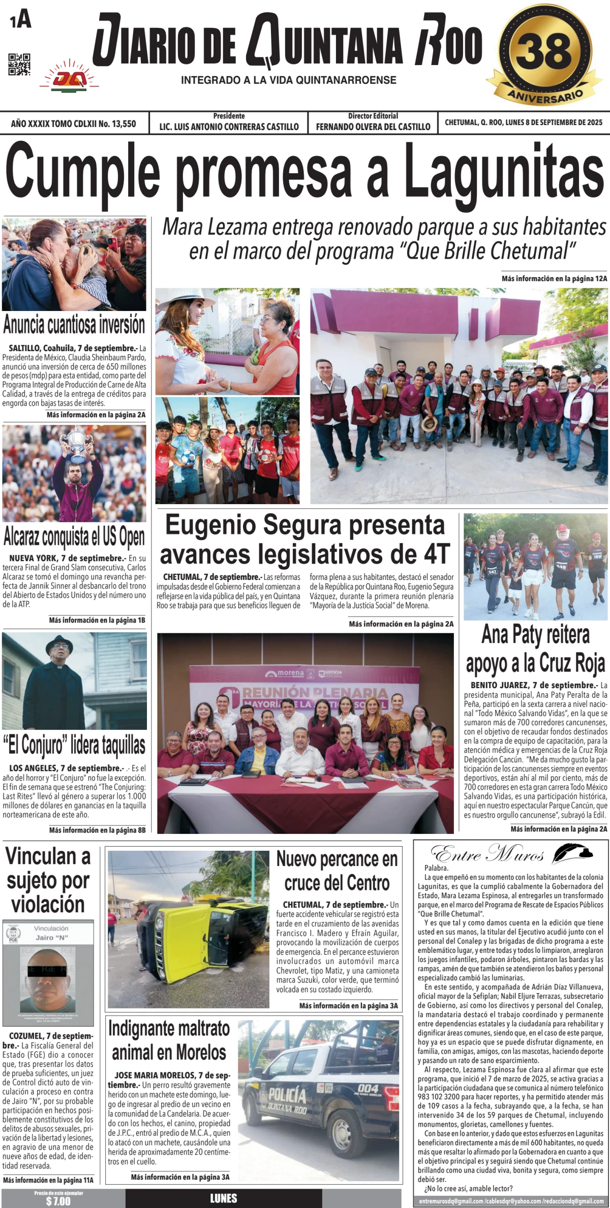 Portada de Diario de Quintana Roo (portada)