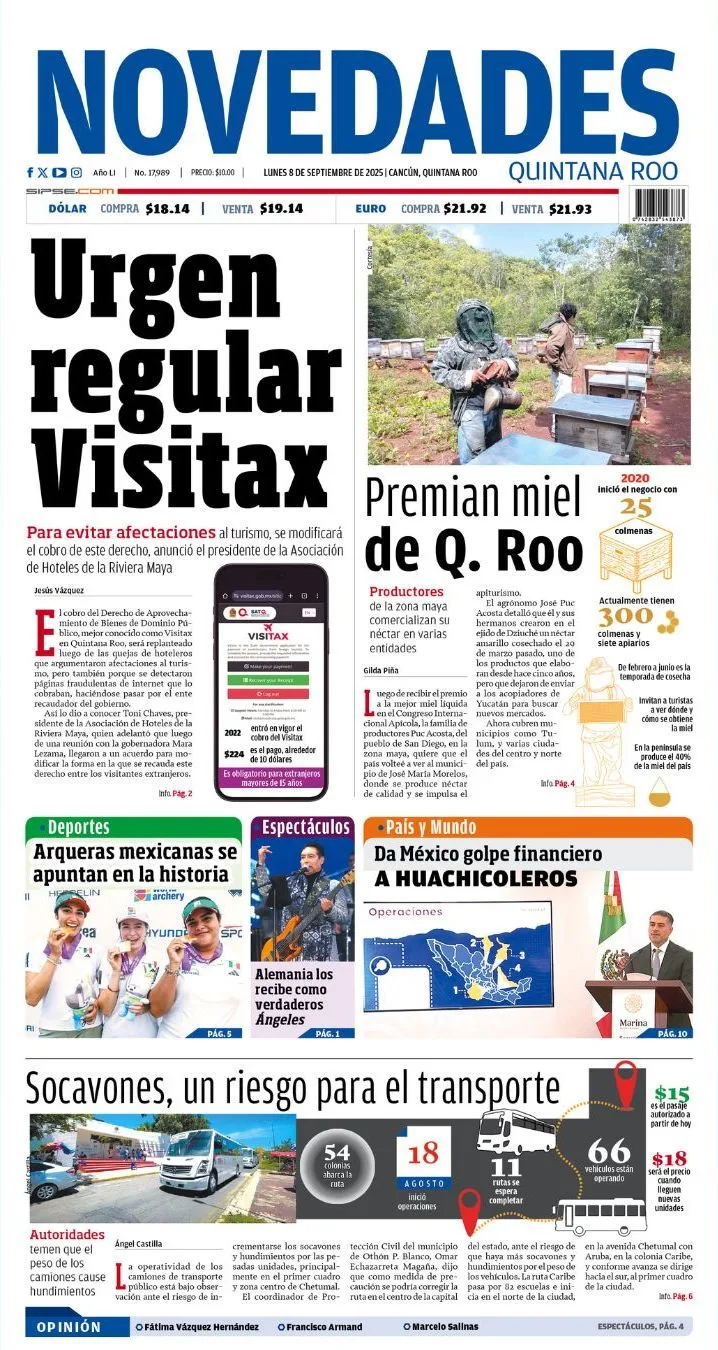 Portada de Novedades Quintana Roo