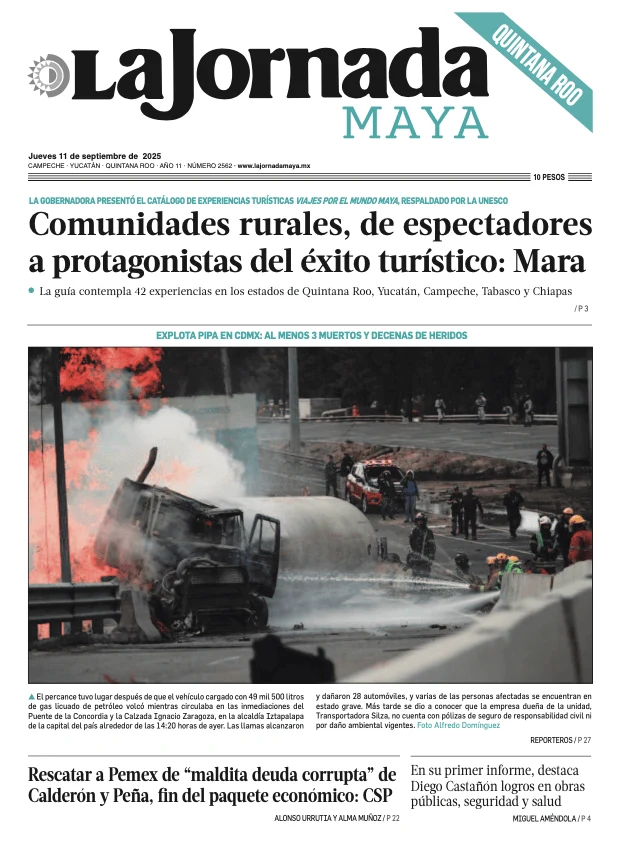 Portada de La Jornada Maya Quintana Roo