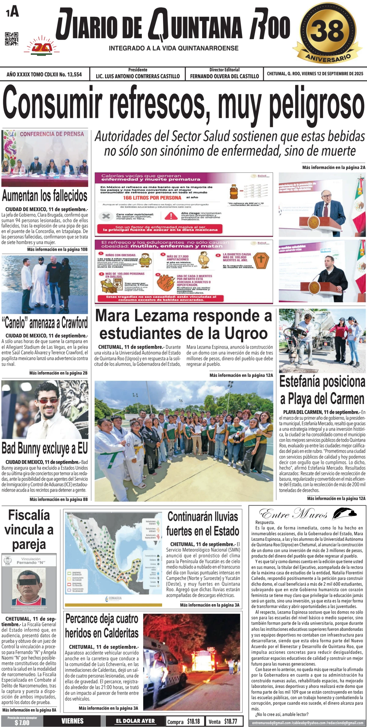 Portada de Diario de Quintana Roo (portada)