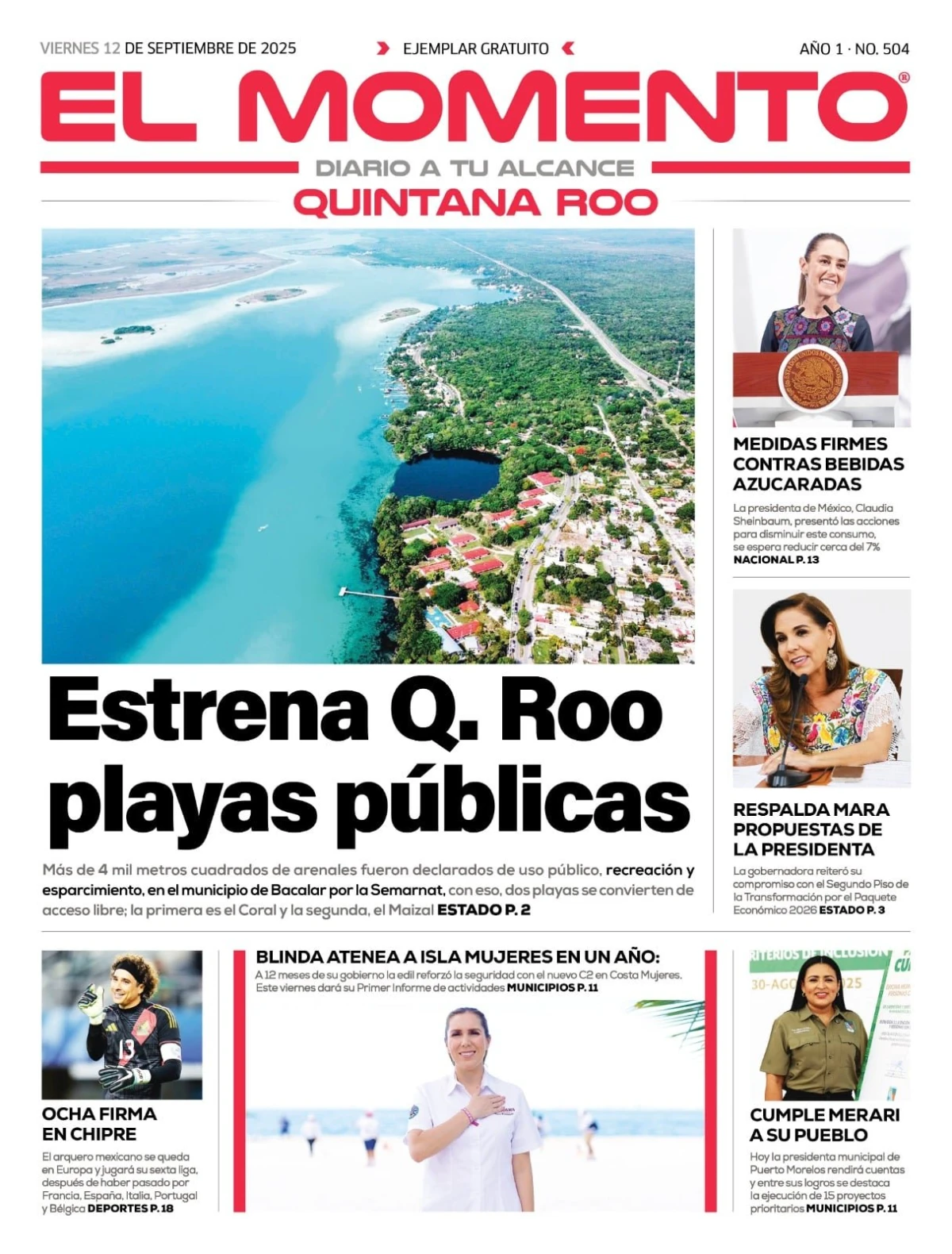 Portada de El Momento Quintana Roo