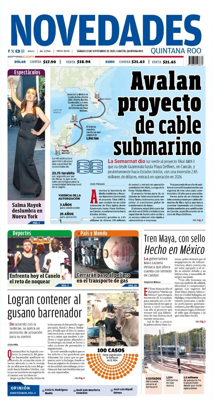 Portada de Novedades Quintana Roo