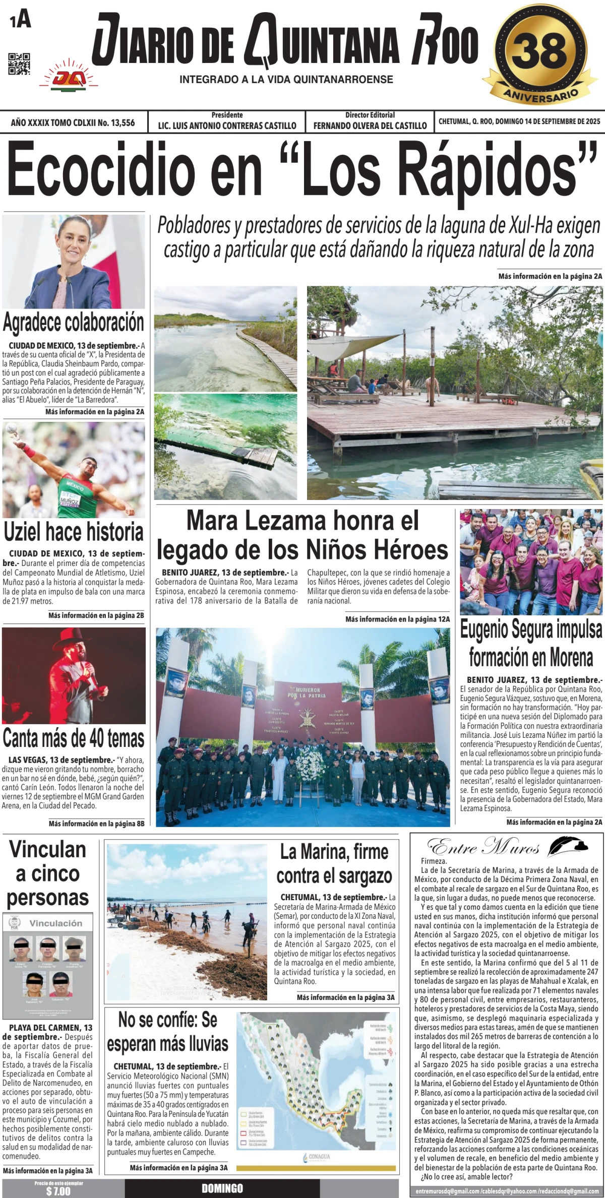 Portada de Diario de Quintana Roo (portada)
