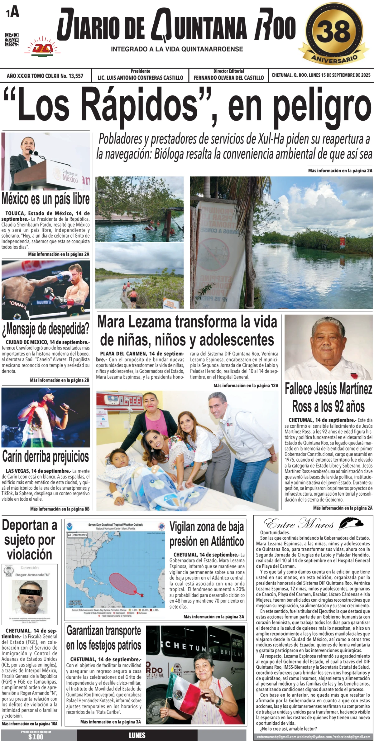 Portada de Diario de Quintana Roo (portada)