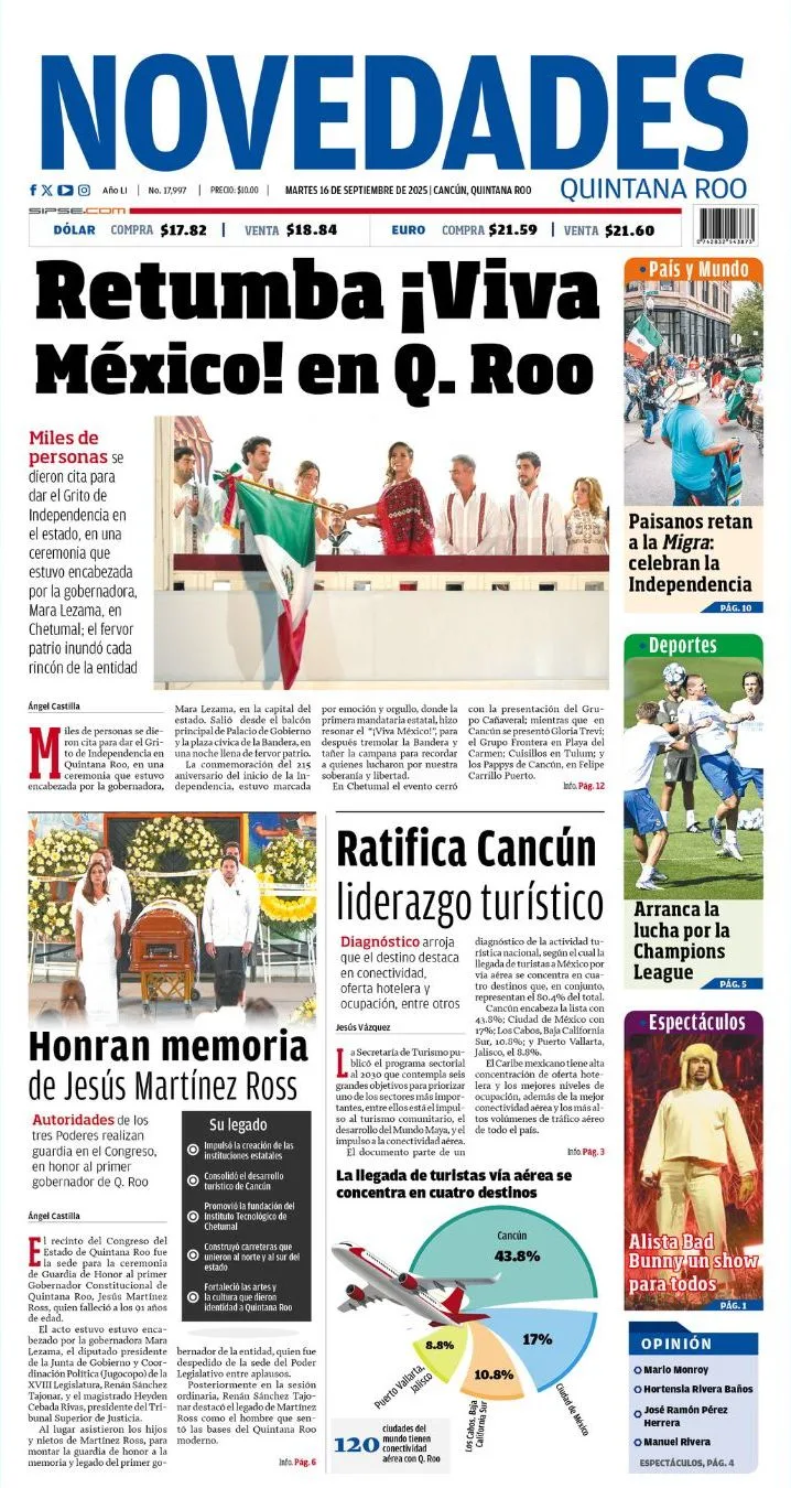 Portada de Novedades Quintana Roo