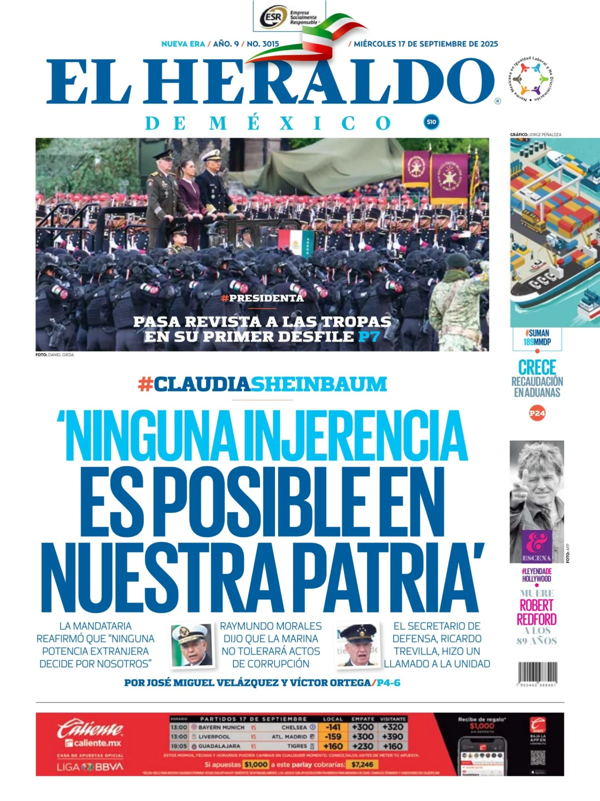 Portada de El Heraldo de Mexico