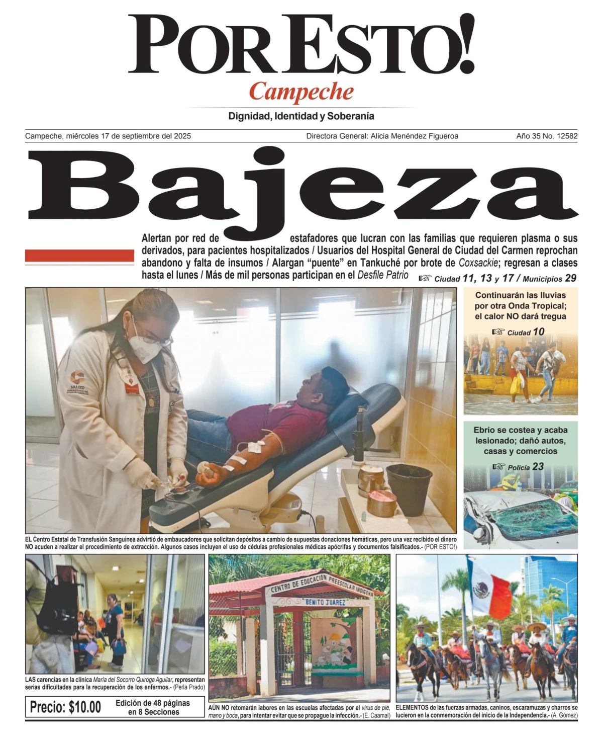 Portada de Por Esto (campeche) del miércoles, 17 de septiembre de 2025