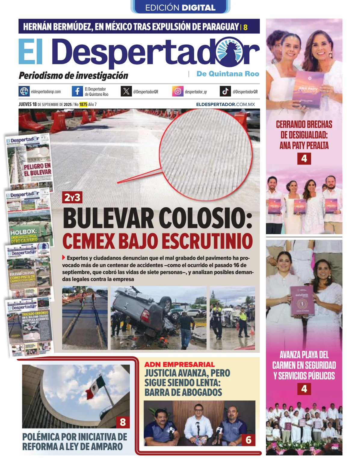 Portada de El Despertador de Quintana Roo